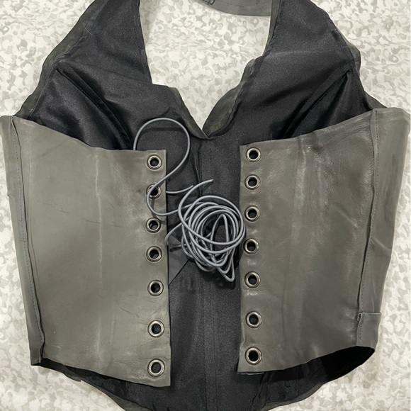 Grey (Charcoal) Halter Corset - Picture 6 of 6